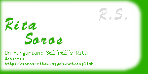 rita soros business card